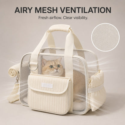 Paws in Awe Breathable Mesh Pet Carrier Tote for Cats & Small Dogs - Comfortable Travel Bag for Cafes, Vet Visits & Daily Outings image 4