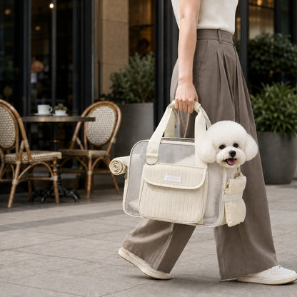 Paws in Awe Breathable Mesh Pet Carrier Tote for Cats & Small Dogs - Comfortable Travel Bag for Cafes, Vet Visits & Daily Outings image 1