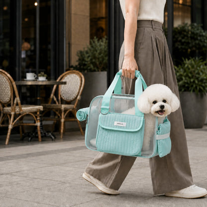 Paws in Awe Breathable Mesh Pet Carrier Tote for Cats & Small Dogs - Comfortable Travel Bag for Cafes, Vet Visits & Daily Outings image 10