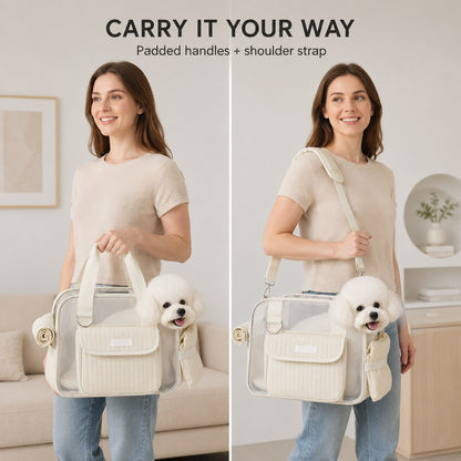 Paws in Awe Breathable Mesh Pet Carrier Tote for Cats & Small Dogs - Comfortable Travel Bag for Cafes, Vet Visits & Daily Outings image 6