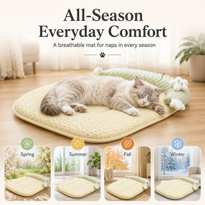 Paws in Awe Breathable Pet Sofa Mat for Sunny Window Naps & Hard Floors - Soft Bolster Lounger for Cats & Dogs image 5