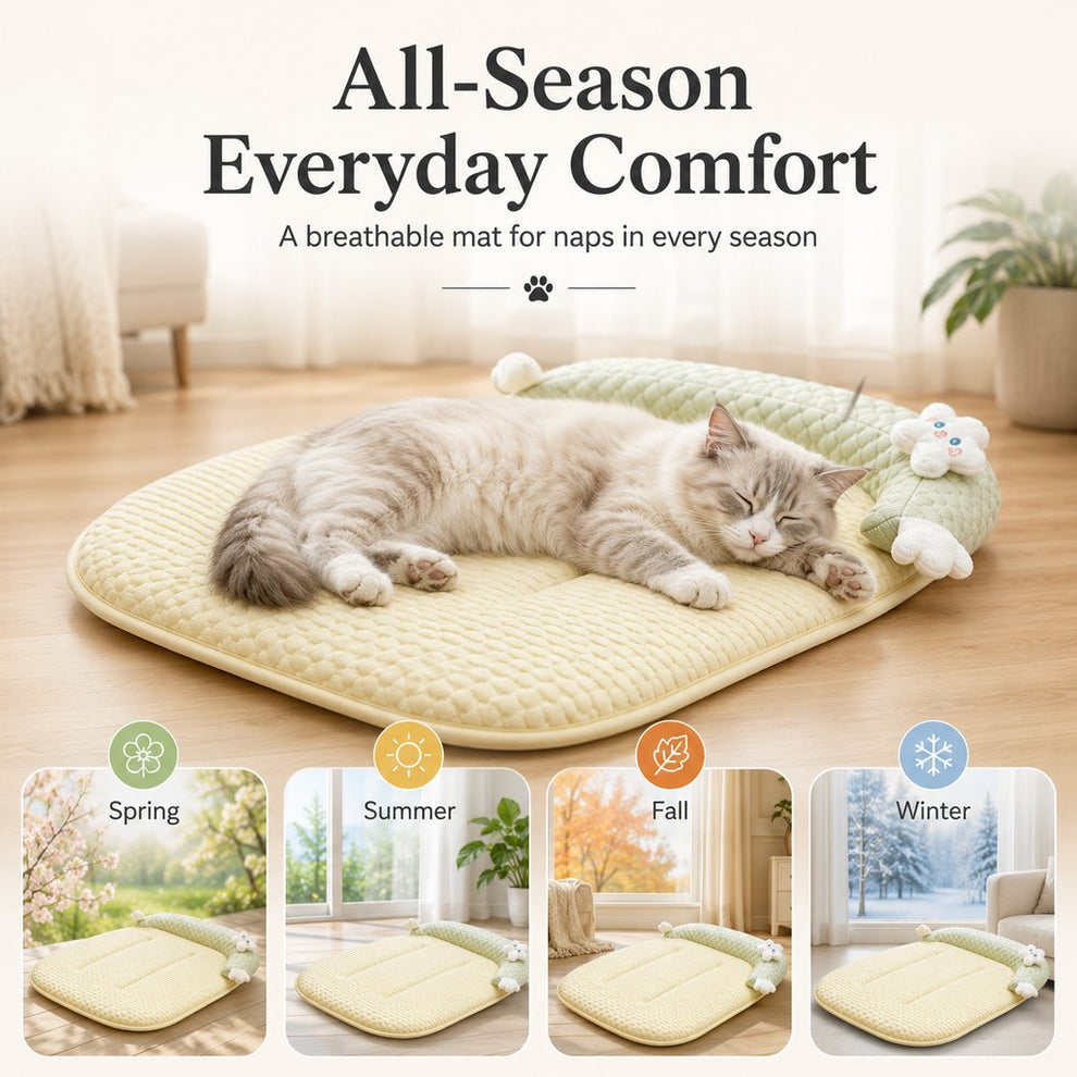 Paws in Awe Breathable Pet Sofa Mat for Sunny Window Naps & Hard Floors - Soft Bolster Lounger for Cats & Dogs image 5