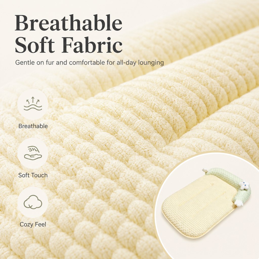 Paws in Awe Breathable Pet Sofa Mat for Sunny Window Naps & Hard Floors - Soft Bolster Lounger for Cats & Dogs image 6