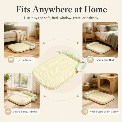 Paws in Awe Breathable Pet Sofa Mat for Sunny Window Naps & Hard Floors - Soft Bolster Lounger for Cats & Dogs image 7
