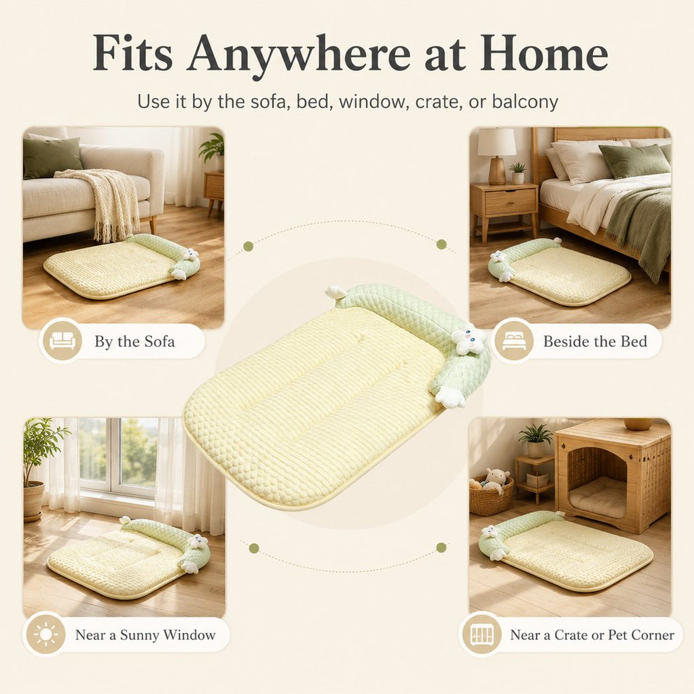 Paws in Awe Breathable Pet Sofa Mat for Sunny Window Naps & Hard Floors - Soft Bolster Lounger for Cats & Dogs image 7