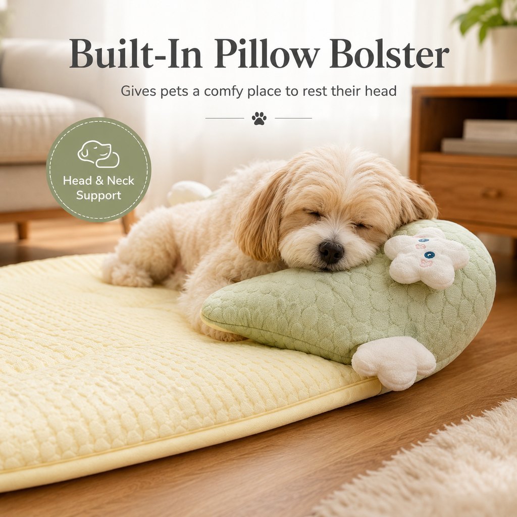 Paws in Awe Breathable Pet Sofa Mat for Sunny Window Naps & Hard Floors - Soft Bolster Lounger for Cats & Dogs image 4