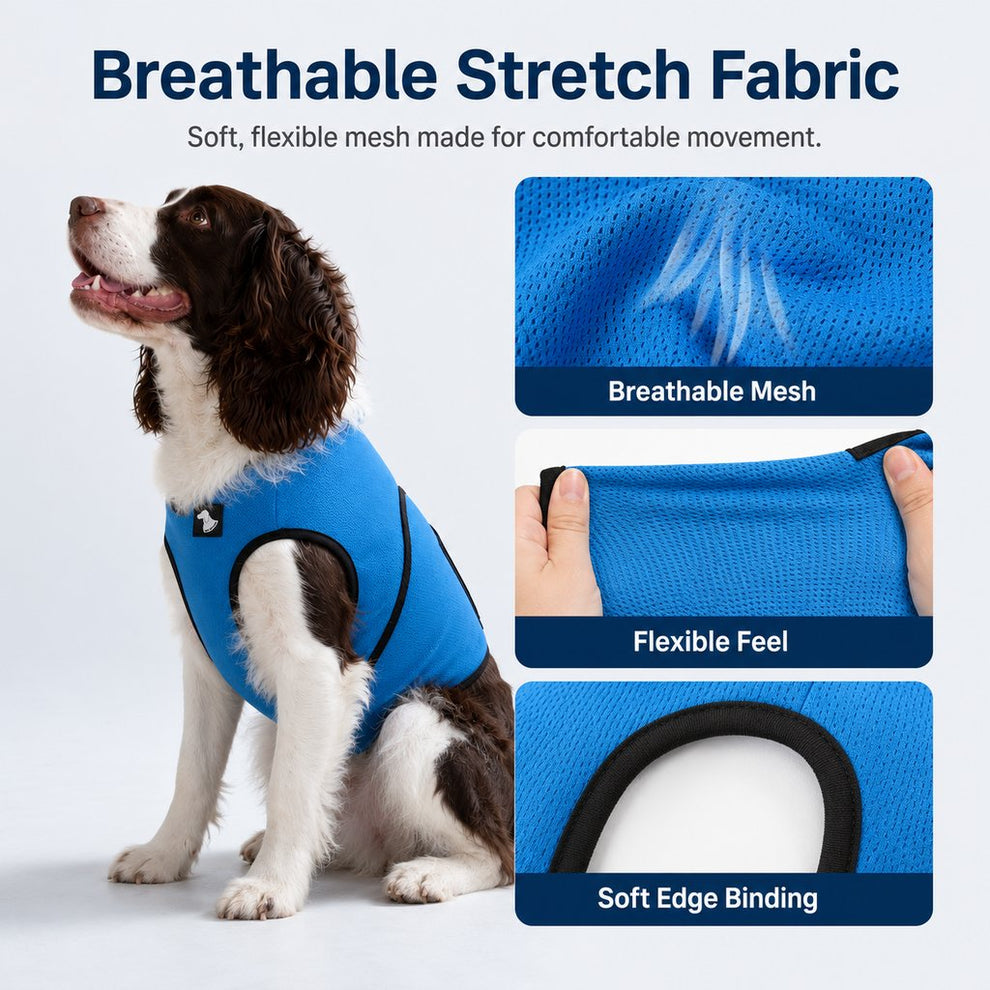 Breathable stretch fabric dog comfort wrap vest