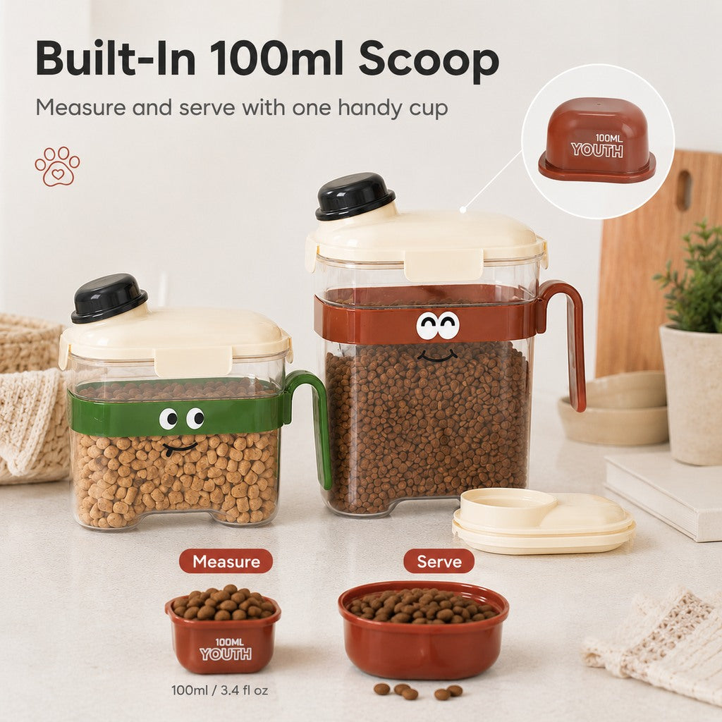 Paws in Awe Sealed Pet Food Storage Container with Scoop for Cats & Dogs - Easy, Mess-Free Daily Feeding image 4