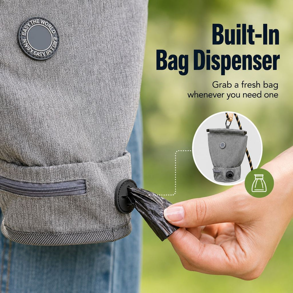 Paws in Awe Dog Poop Bag Holder for Walks - Carry Used Waste Bags Hands-Free Until the Next Trash Can image 6