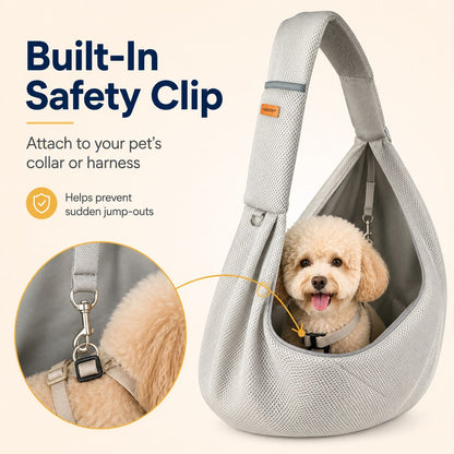 Paws in Awe Crossbody Pet Sling Carrier for Small Dogs & Cats - Breathable Hands-Free Travel Bag for Walks, Errands & Vet Visits image 7