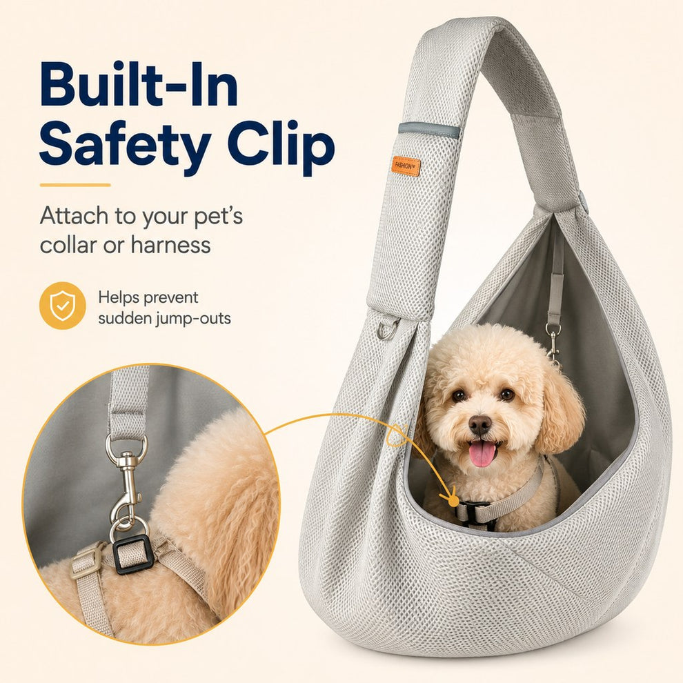 Paws in Awe Crossbody Pet Sling Carrier for Small Dogs & Cats - Breathable Hands-Free Travel Bag for Walks, Errands & Vet Visits image 3