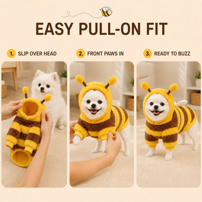 Bumblebee dog costume for small dogs cozy plush outfit