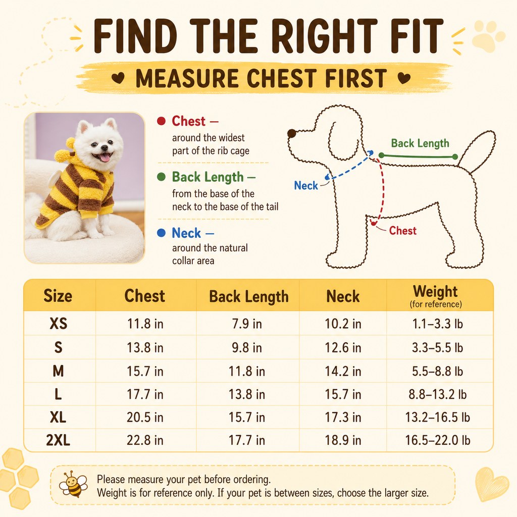 Bumblebee dog clothes for fall walks and parties