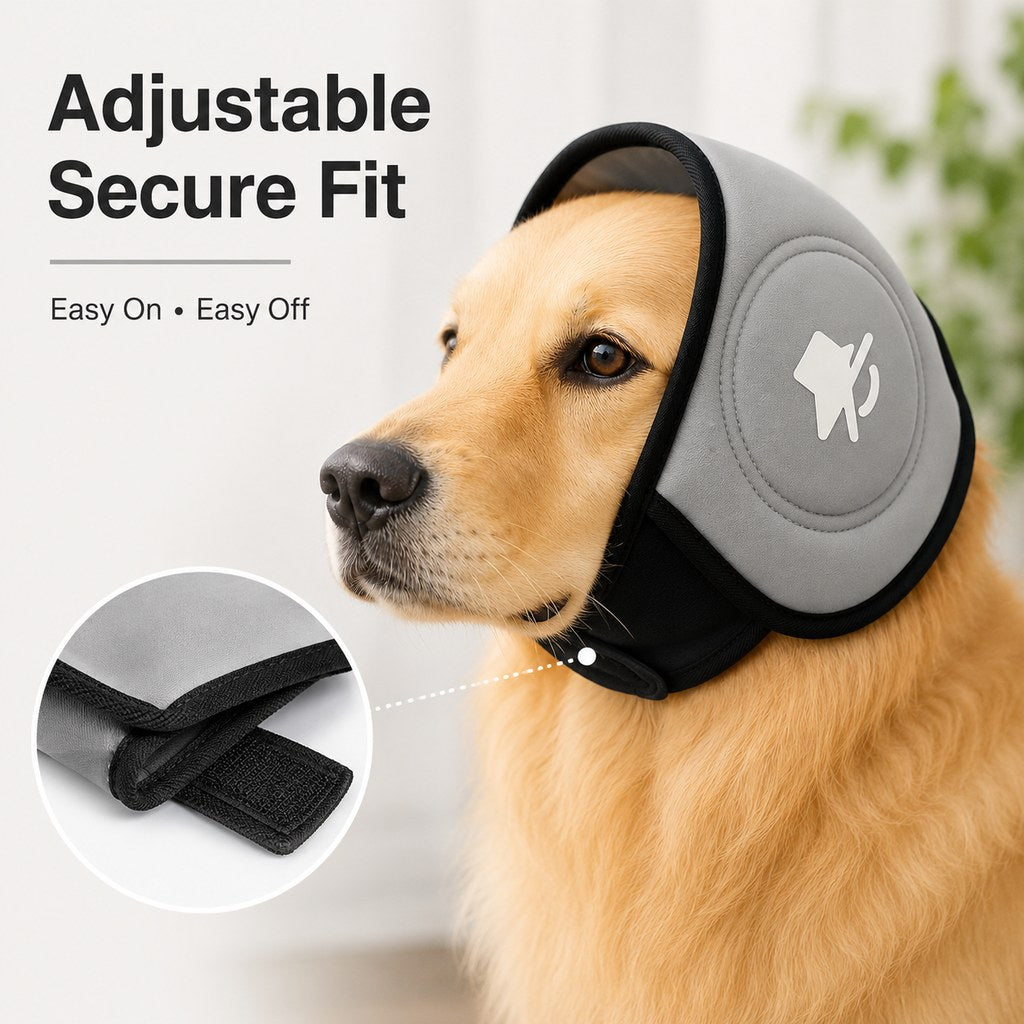 Paws in Awe Calming Dog Ear Muffs for Fireworks, Thunderstorms & Grooming - Soft Noise-Reducing Wrap to Help Ease Stress image 5
