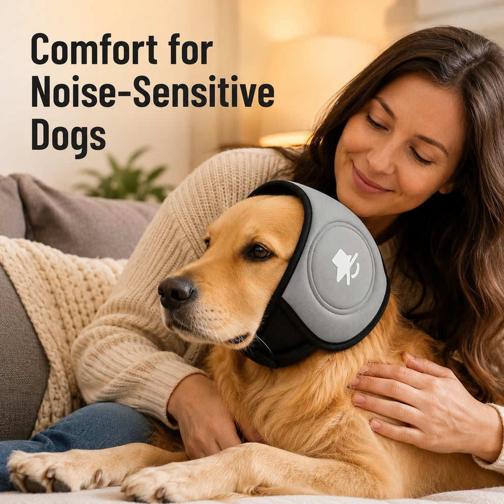 Paws in Awe Calming Dog Ear Muffs for Fireworks, Thunderstorms & Grooming - Soft Noise-Reducing Wrap to Help Ease Stress image 7