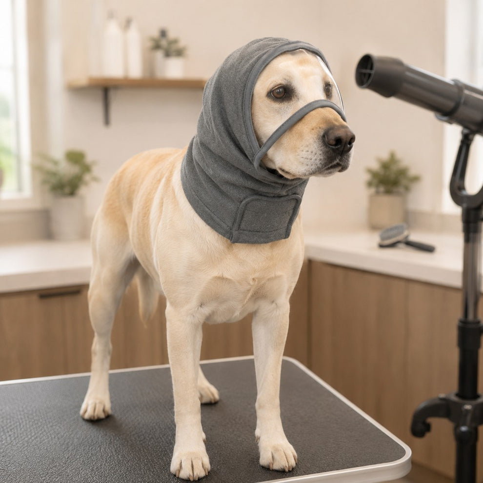 Paws in Awe Calming Dog Hood with Clear Viewing Panel, Gentle Head & Neck Wrap for Grooming, Thunderstorms, Fireworks & Travel Comfort image 3