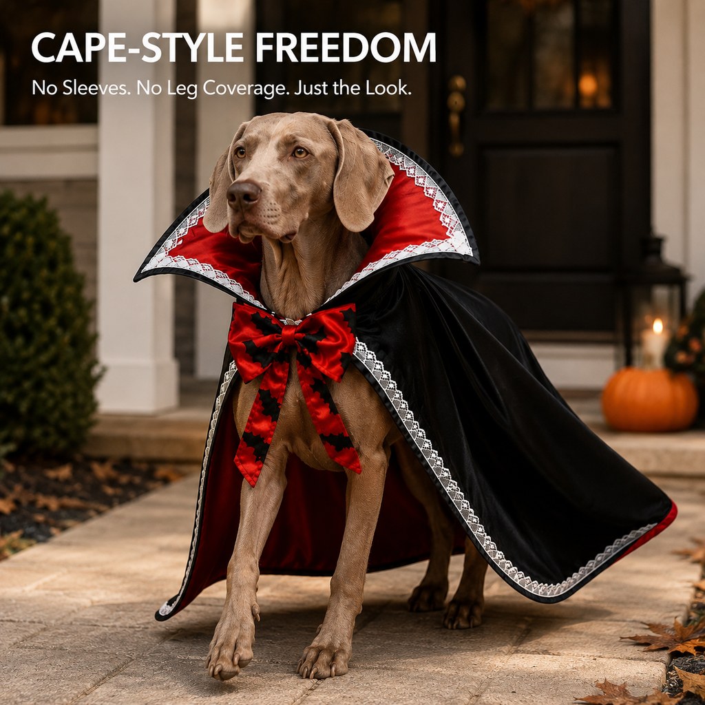Cape-style freedom Halloween dog vampire costume