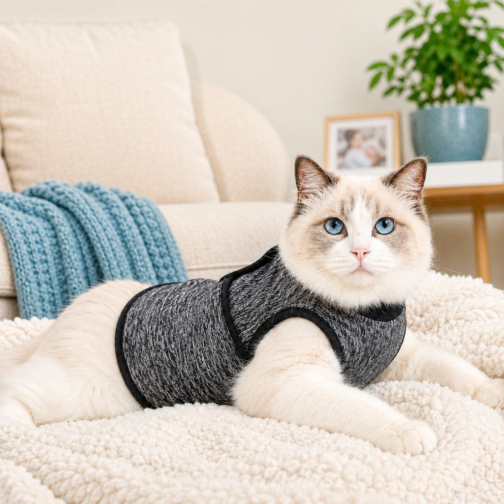 Paws in Awe Cat Calming Vest for Thunderstorms, Travel & Quiet Time - Soft Adjustable Comfort Wrap for Nervous Cats image 1