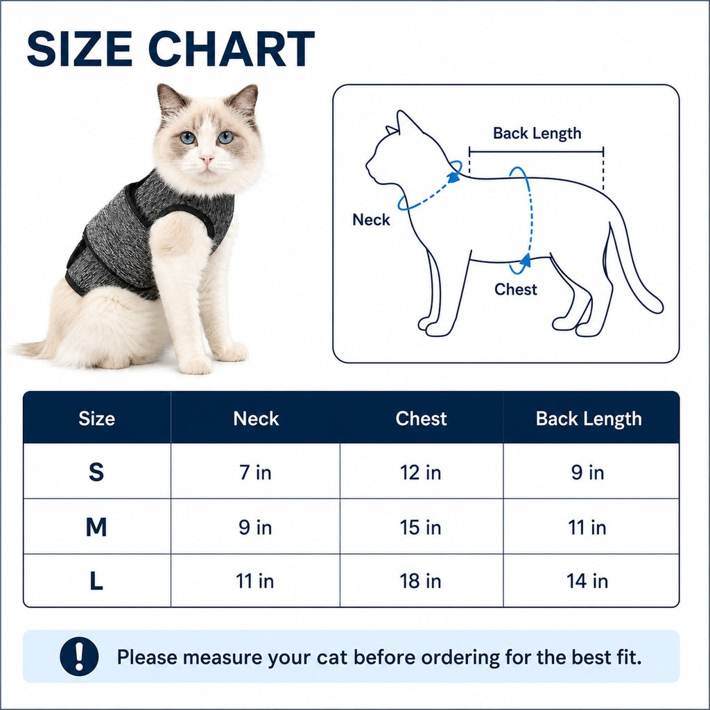 Paws in Awe Cat Calming Vest for Thunderstorms, Travel & Quiet Time - Soft Adjustable Comfort Wrap for Nervous Cats image 8