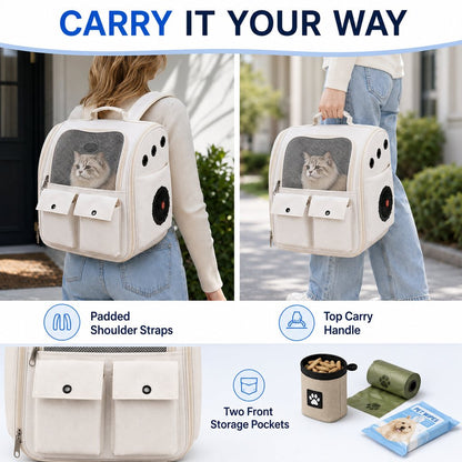 Paws in Awe USB-Powered Dual-Fan Cat Carrier Backpack for Vet Visits & Everyday Travel - Fan-Assisted Cooling for Less-Stuffy Trips image 7