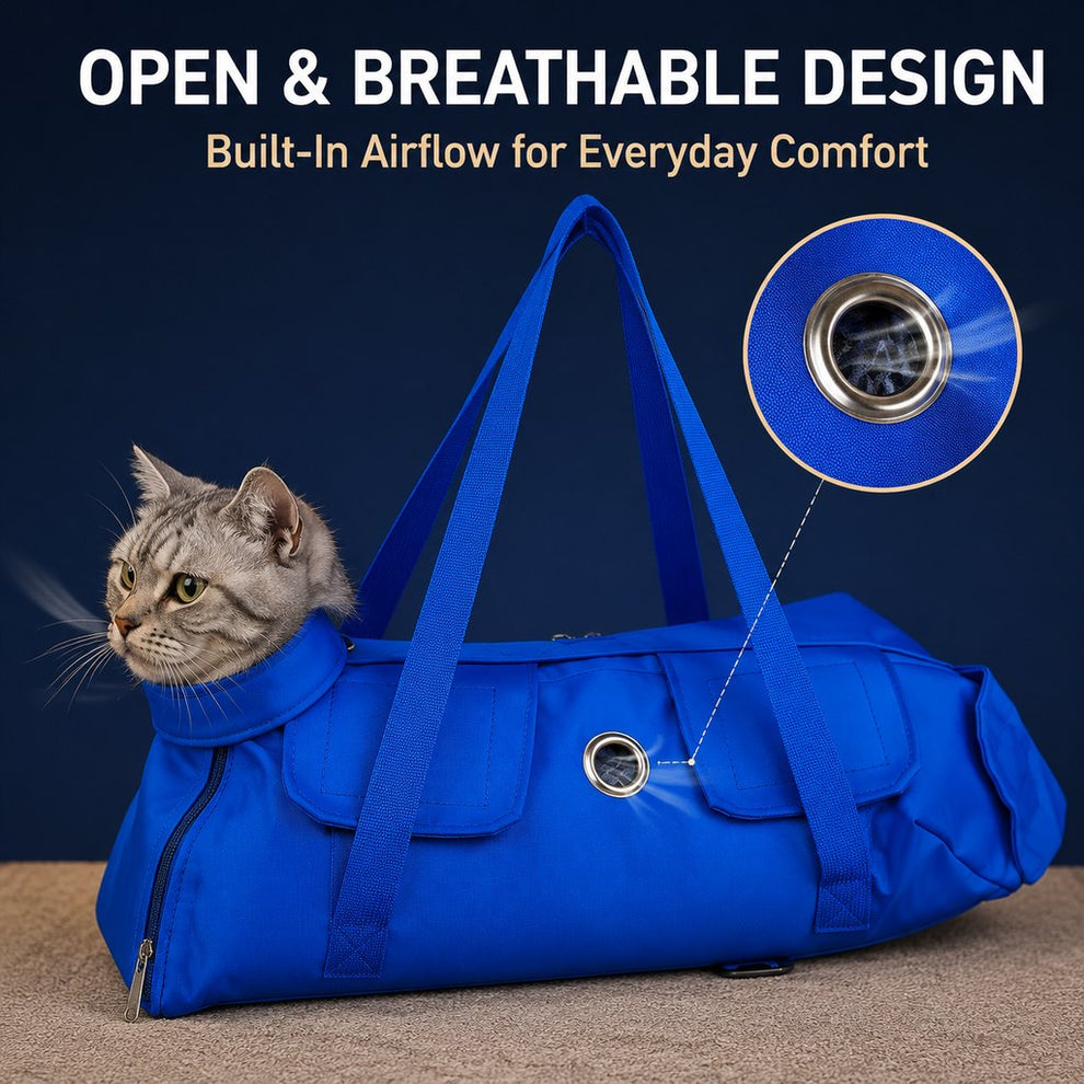 Paws in Awe Multi-Use Cat Carrier & Grooming Bag - Easy Paw Access for Vet Visits & At-Home Care image 12