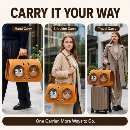 Paws in Awe Breathable Cat Travel Carrier for Road Trips & Vet Visits - Structured Foldable Soft-Sided Pet Bag image 5