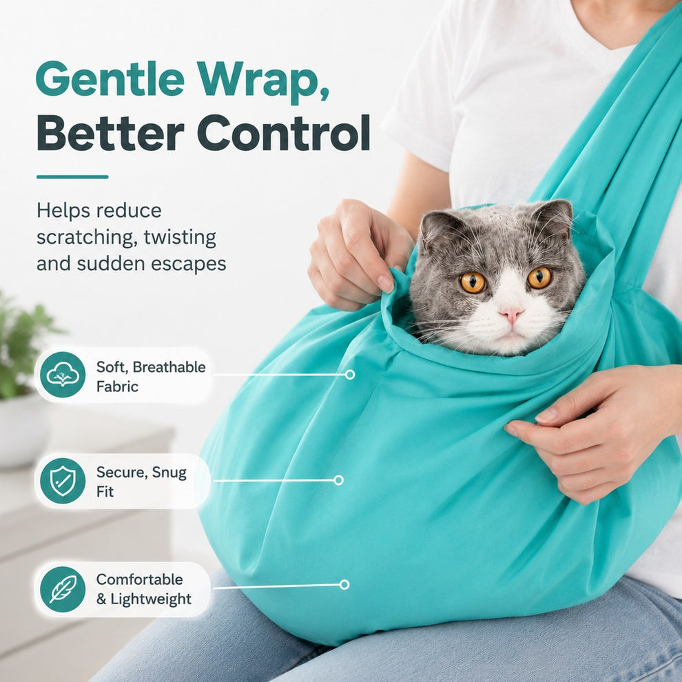 Paws in Awe Soft Cat Carrier Grooming Bag for Vet Visits &Nail Trims - Helps Reduce Scratching During Routine Care image 3
