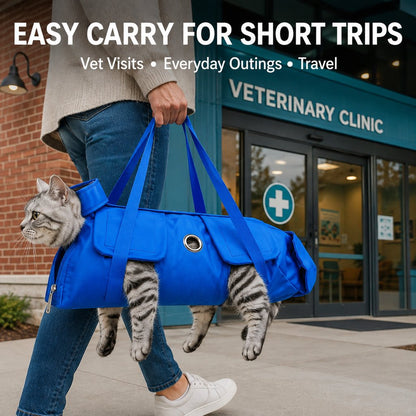 Paws in Awe Multi-Use Cat Carrier & Grooming Bag - Easy Paw Access for Vet Visits & At-Home Care image 7