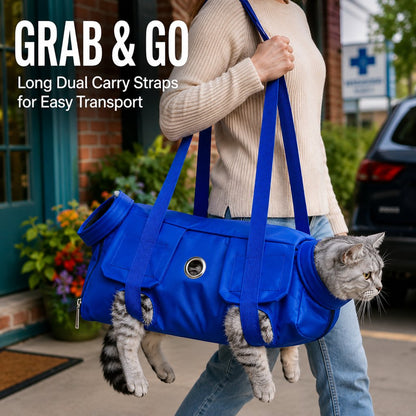Paws in Awe Multi-Use Cat Carrier & Grooming Bag - Easy Paw Access for Vet Visits & At-Home Care image 6