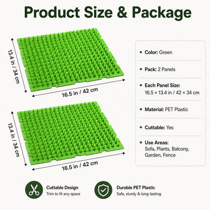 Paws in Awe 2-Pack Green Cut-to-Fit Cat Deterrent Mat for Sofas, Plants & Balconies - Helps Protect Furniture from Scratching, Digging & Curious Paws image 10