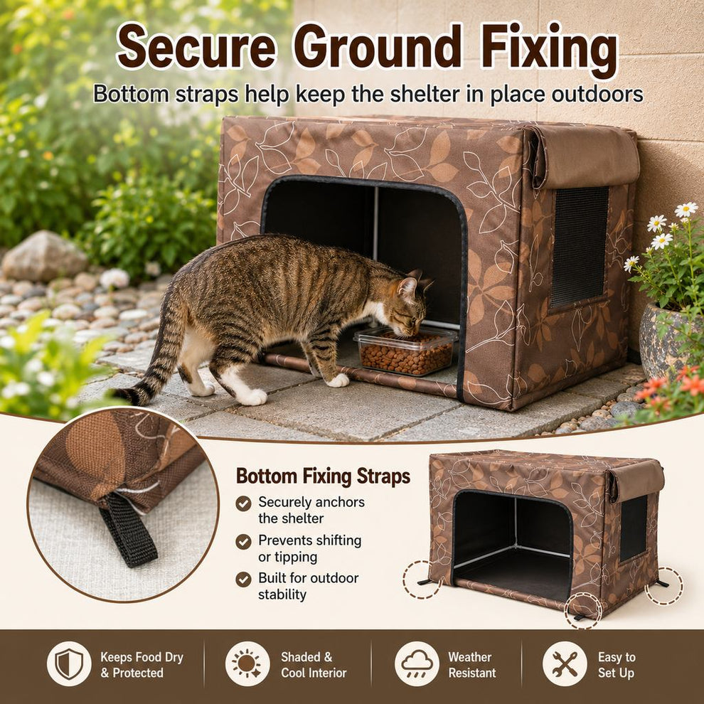 Paws in Awe Outdoor Cat Feeding Shelter for Backyards - Weather-Resistant Food Station Cover image 7