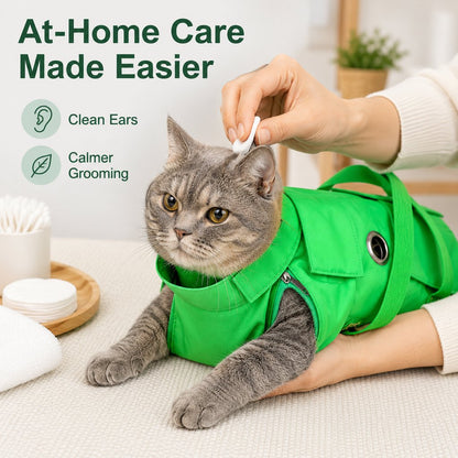 Paws in Awe Multi-Use Cat Carrier & Grooming Bag - Easy Paw Access for Vet Visits & At-Home Care