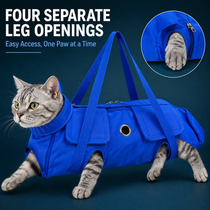 Paws in Awe Multi-Use Cat Carrier & Grooming Bag - Easy Paw Access for Vet Visits & At-Home Care image 13