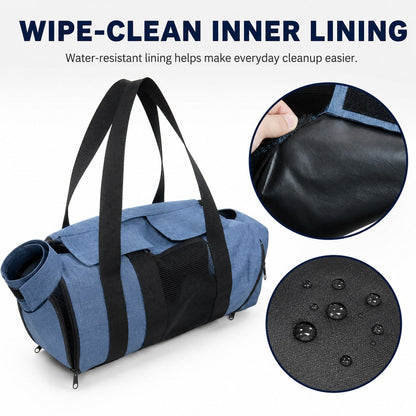 Cat grooming restraint bag with one paw access