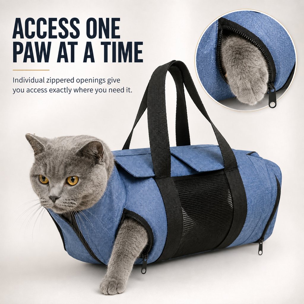 Cat grooming restraint bag size and dimensions