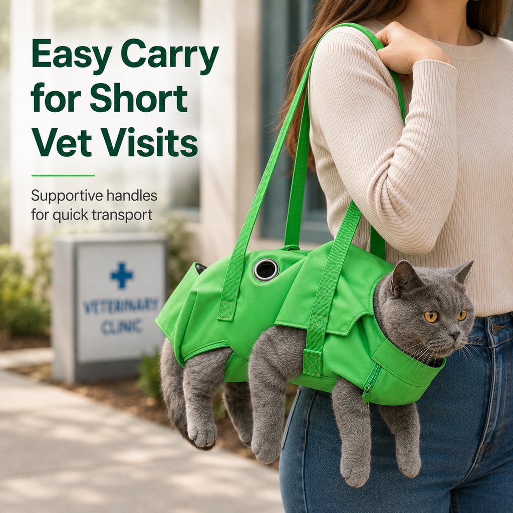 Paws in Awe Multi-Use Cat Carrier & Grooming Bag - Easy Paw Access for Vet Visits & At-Home Care