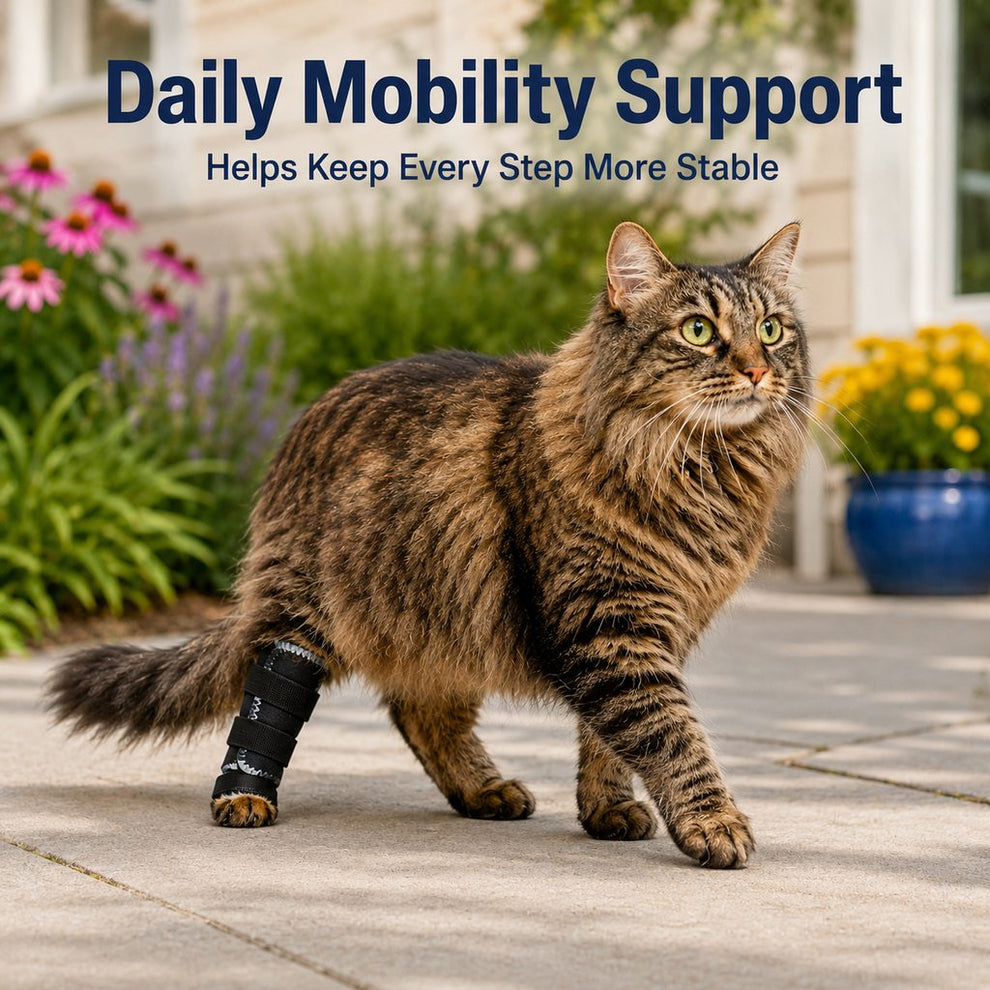 Paws in Awe Cat Leg Support Brace for Recovery Care - Adjustable Front or Hind Leg Splint for Weak Legs image 4