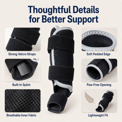 Paws in Awe Cat Leg Support Brace for Recovery Care - Adjustable Front or Hind Leg Splint for Weak Legs image 6