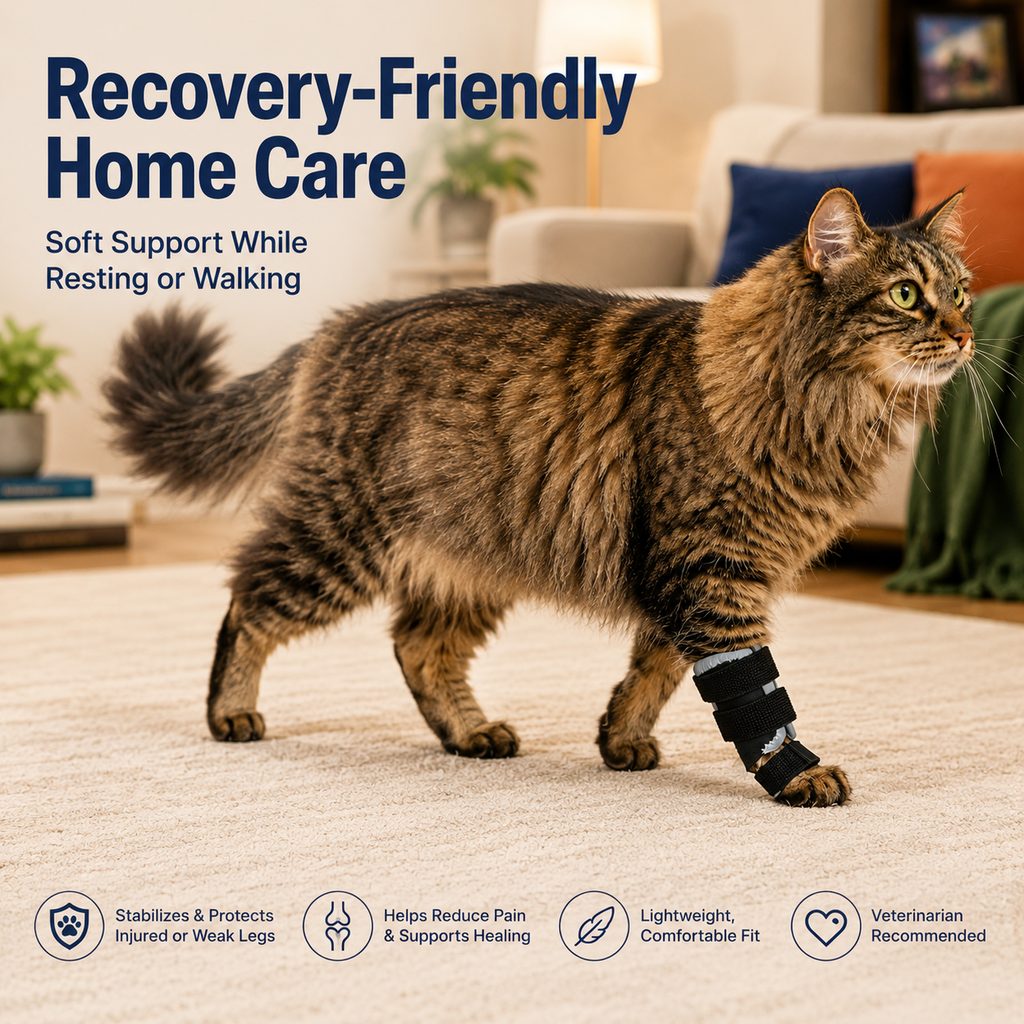 Paws in Awe Cat Leg Support Brace for Recovery Care - Adjustable Front or Hind Leg Splint for Weak Legs image 3