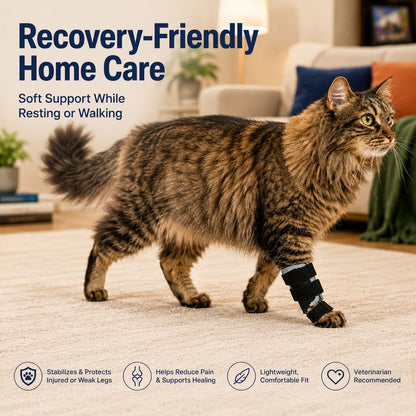 Paws in Awe Cat Leg Support Brace for Recovery Care - Adjustable Front or Hind Leg Splint for Weak Legs image 3