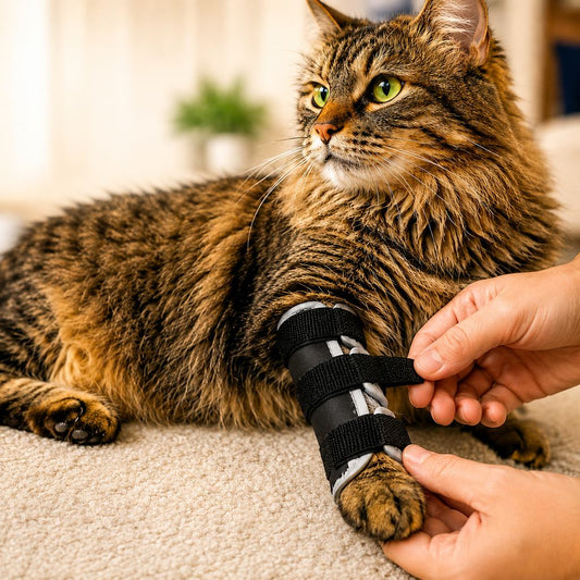 Paws in Awe Cat Leg Support Brace for Recovery Care - Adjustable Front or Hind Leg Splint for Weak Legs image 1
