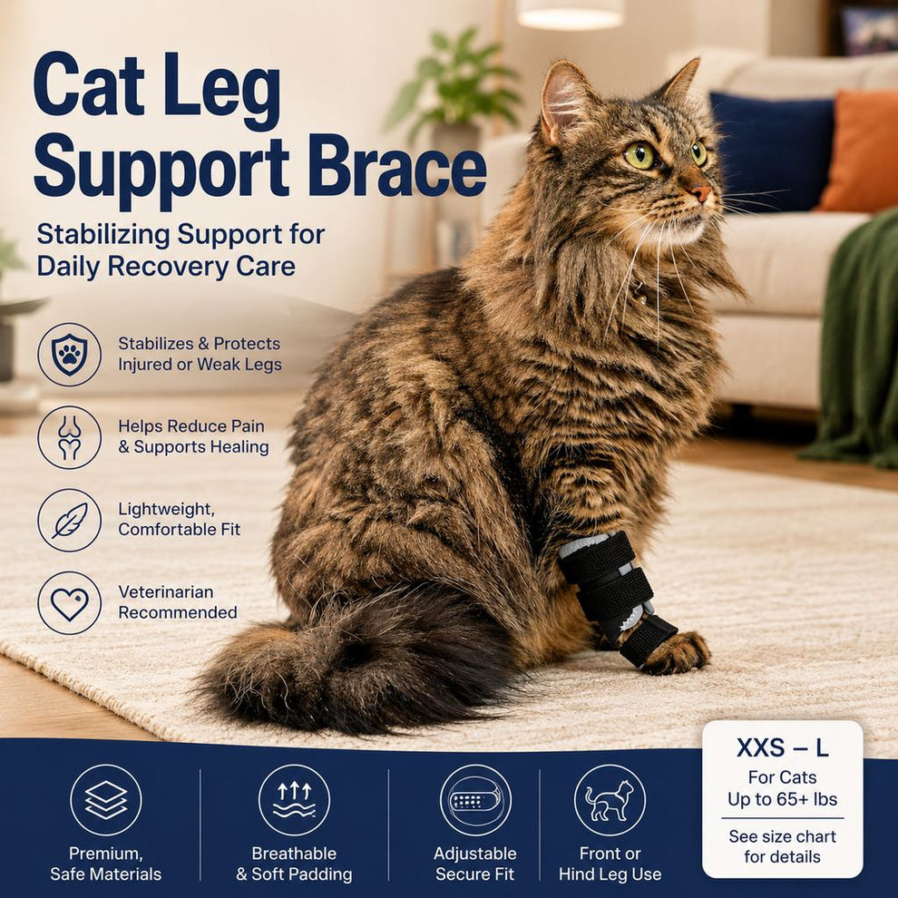 Paws in Awe Cat Leg Support Brace for Recovery Care - Adjustable Front or Hind Leg Splint for Weak Legs image 2