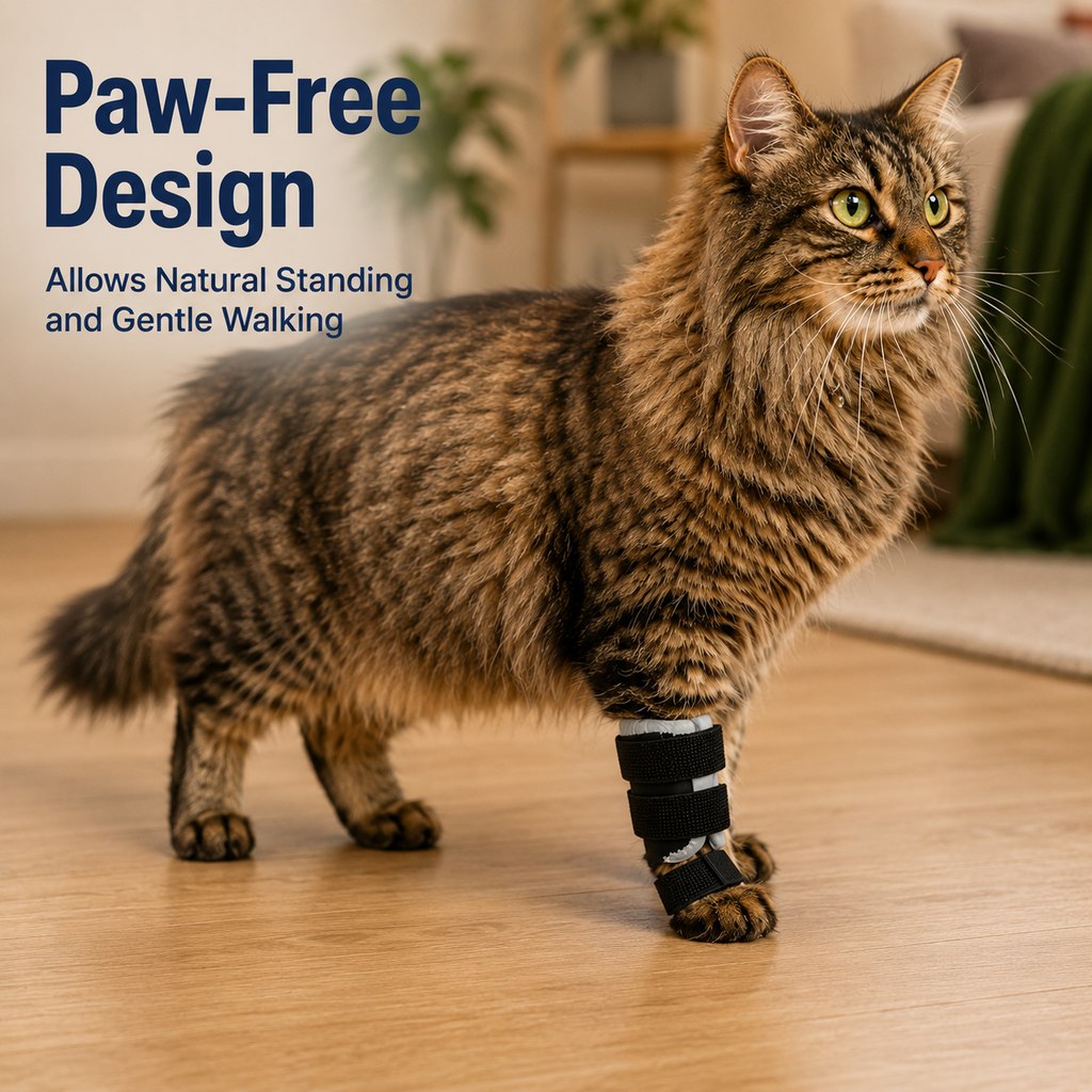 Paws in Awe Cat Leg Support Brace for Recovery Care - Adjustable Front or Hind Leg Splint for Weak Legs image 9