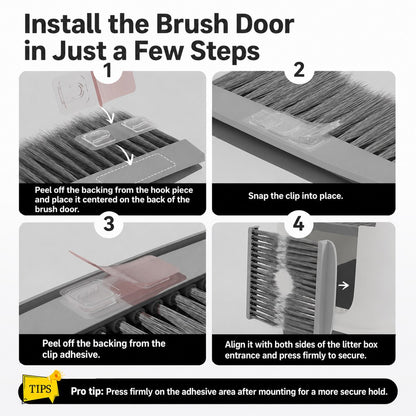 Paws in Awe Cat Litter Box Self-Grooming Brush Door – Automatic Loose Fur Catcher for Enclosed Litter Boxes & Cleaner Homes, 2-Piece Set image 10
