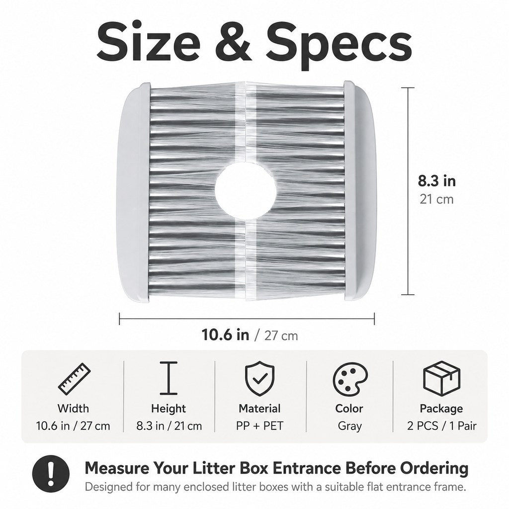 Paws in Awe Cat Litter Box Self-Grooming Brush Door – Automatic Loose Fur Catcher for Enclosed Litter Boxes & Cleaner Homes, 2-Piece Set image 9