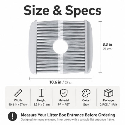 Paws in Awe Cat Litter Box Self-Grooming Brush Door – Automatic Loose Fur Catcher for Enclosed Litter Boxes & Cleaner Homes, 2-Piece Set image 9