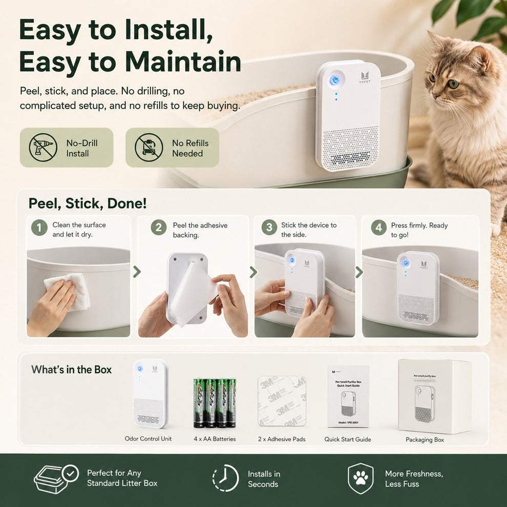 Paws in Awe Smart Litter Box Odor Control Deodorizer for Cats - Cordless Auto-Sensing Pet Odor Purifier image 6