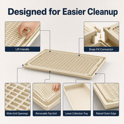 Paws in Awe Modular Cat Litter Mat for Litter Box Exits - Double-Layer Litter Trap for Cleaner Floors image 9