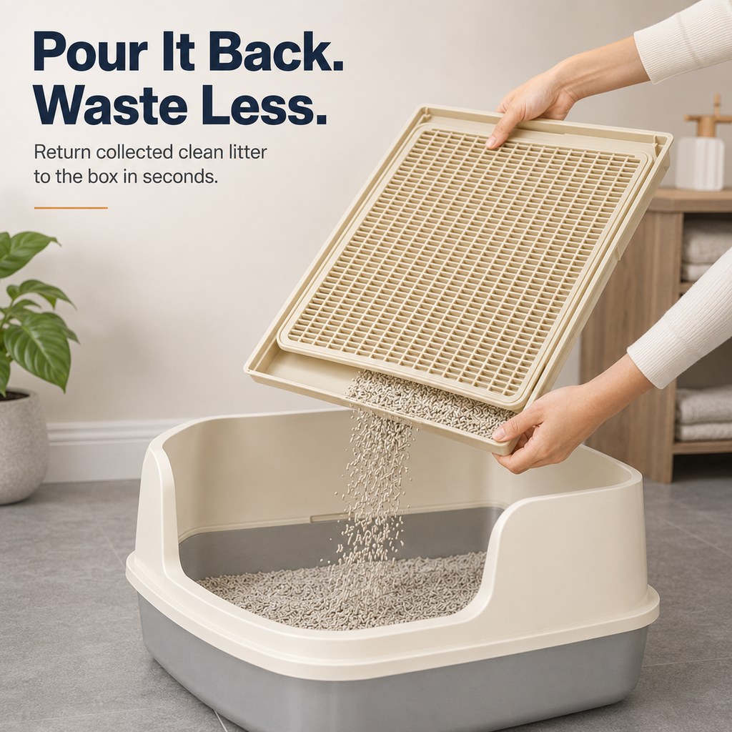 Paws in Awe Modular Cat Litter Mat for Litter Box Exits - Double-Layer Litter Trap for Cleaner Floors image 2