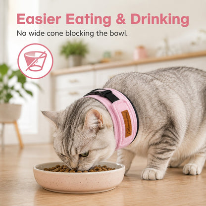 Paws in Awe Soft Cat Recovery Collar for Post-Surgery Care - Adjustable Anti-Lick Fleece Neck Wrap image 9